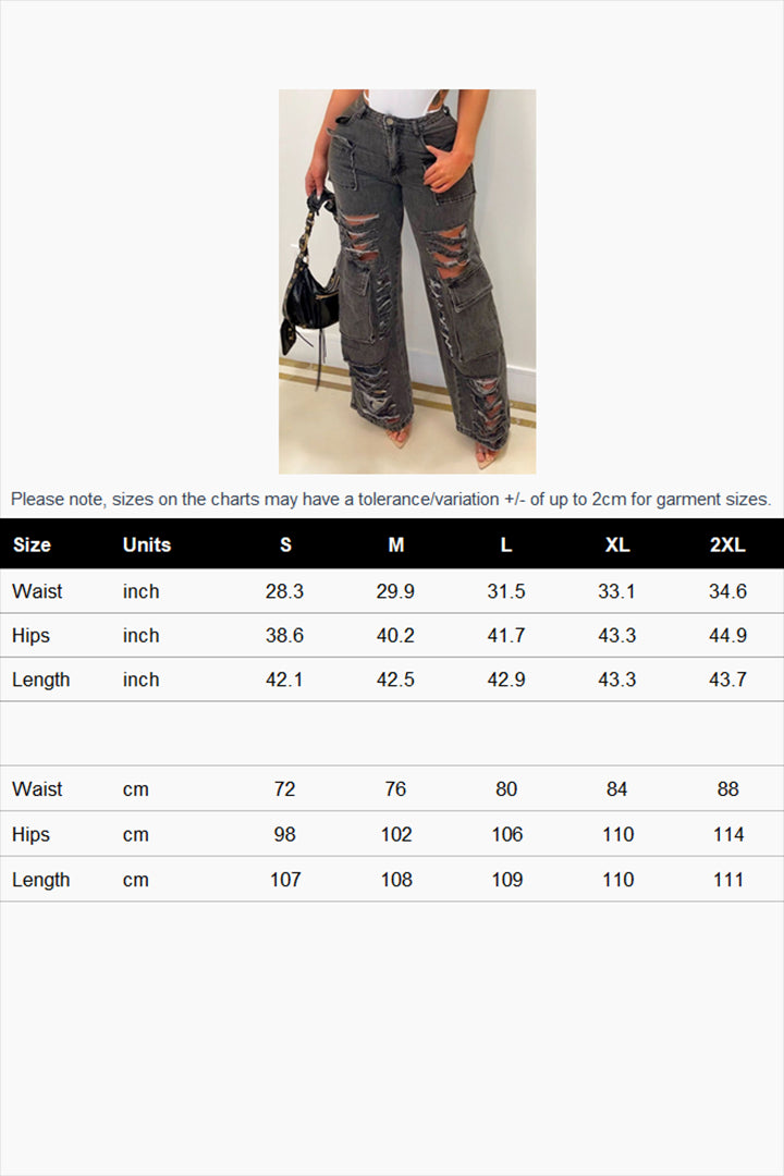 Ripped Cargo Jeans Lavish Daily