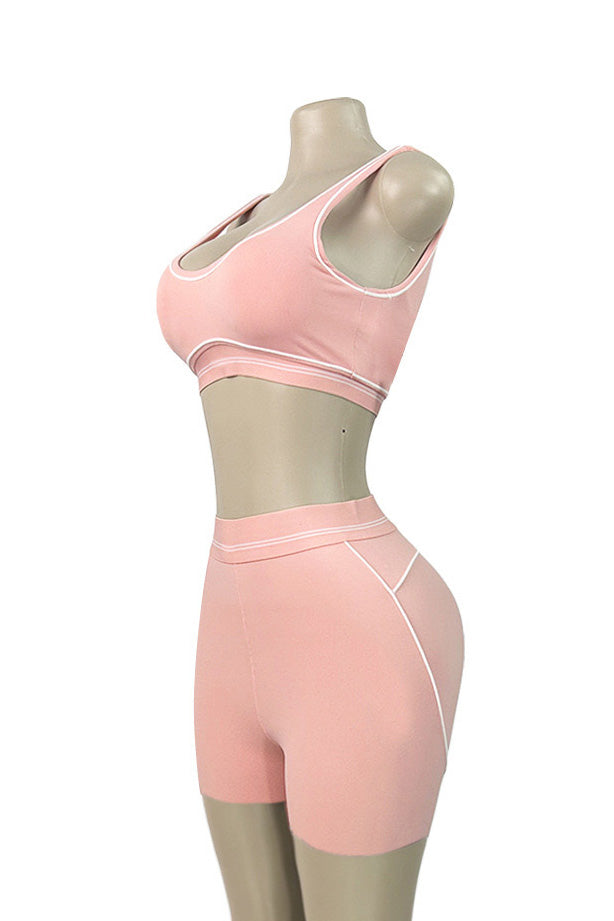 Contour Piping Biker Short Set Lavish Daily