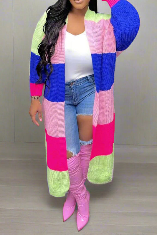 Stripe Knit Cardigan Sweater Lavish Daily