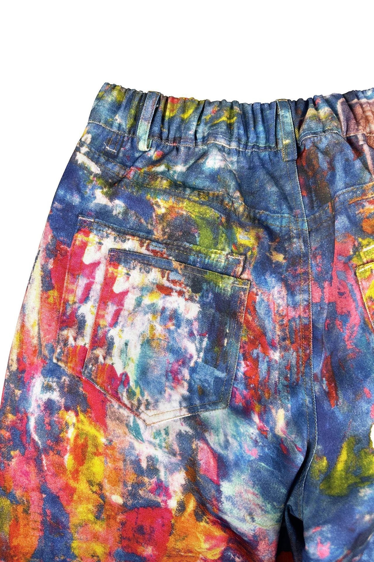 3D Print Denim Leather Wide-Leg Dopamine Pants Lavish Daily