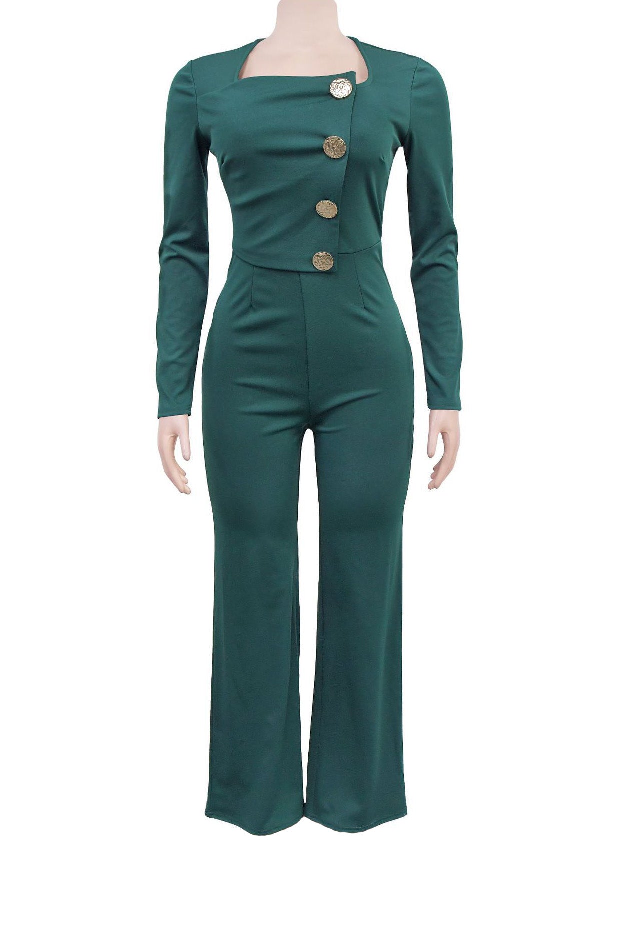 Asymmetrical Tailored Wide-Leg Jumpsuit Lavish Daily