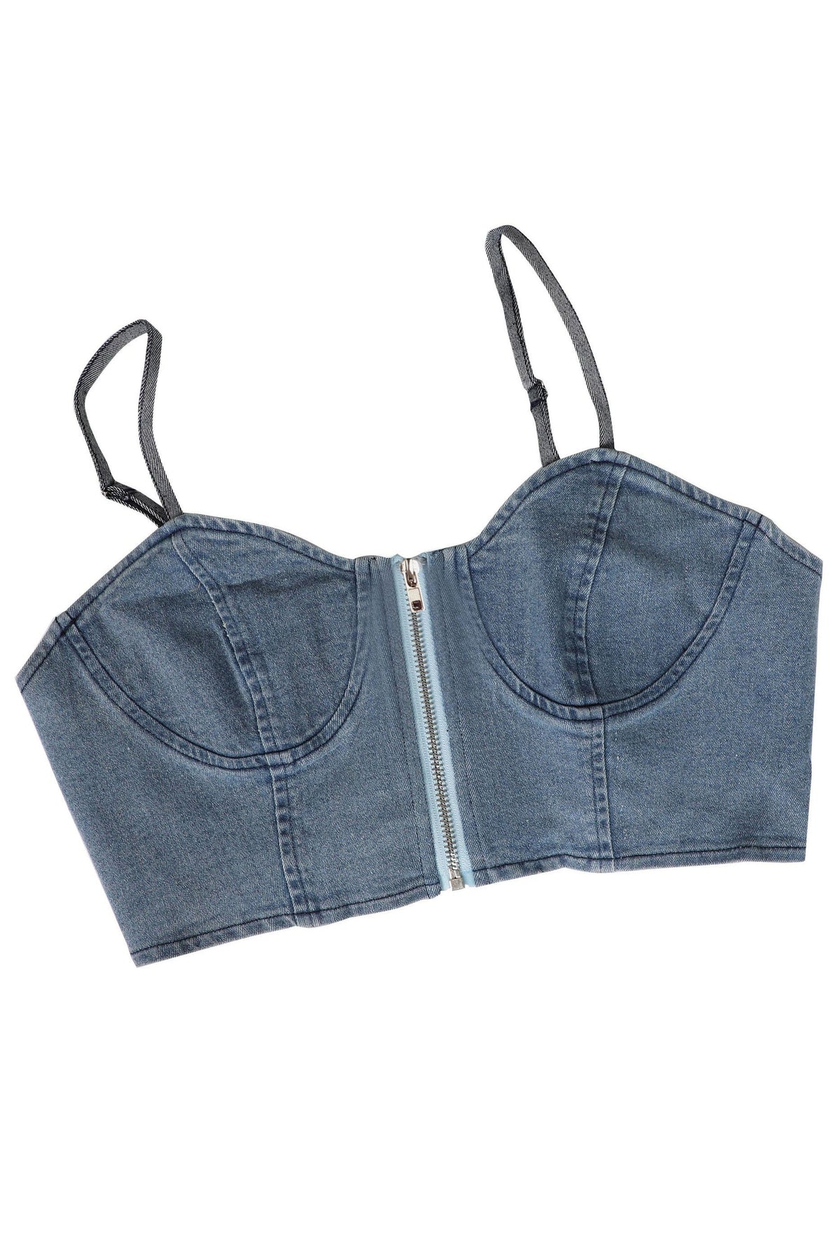 Denim Corset & Pleated Chiffon Pants Set Lavish Daily