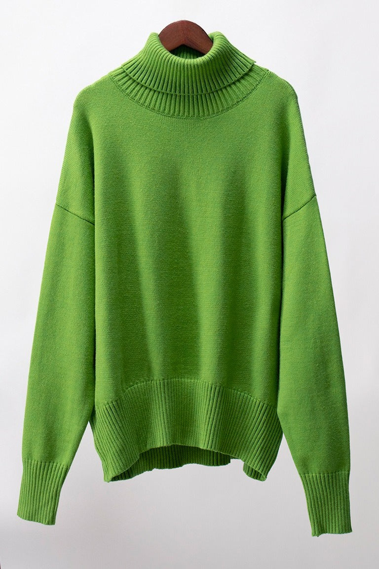 Turtleneck Long Sleeve Sweater Lavish Daily
