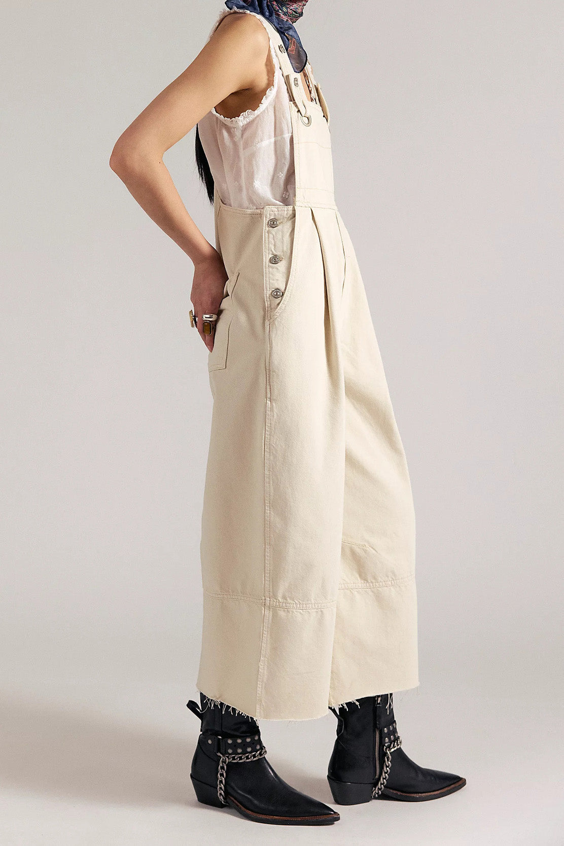 Pleated Wide Leg Denim Overalls Lavish Daily