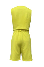 V-Neck Button Vest Top and Shorts 2-Piece Set Lavish Daily