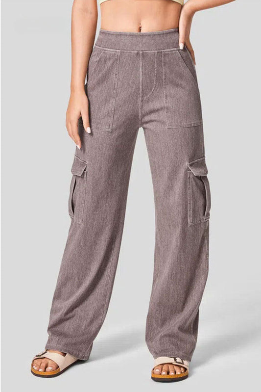 High Rise Wide Leg Cargo Jeans Lavish Daily