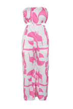 Strapless Printed Wide-Leg Jumpsuit Lavish Daily