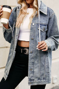 Denim Jacket with Detachable Hood Lavish Daily