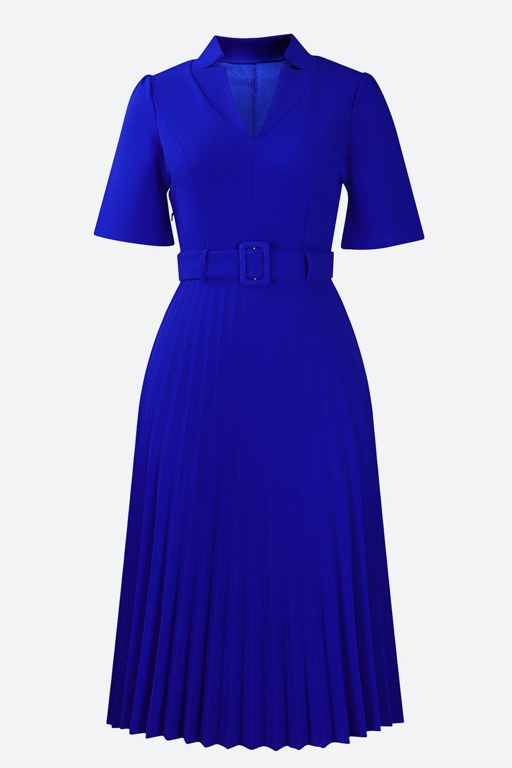 Short Sleeve V-Neck Pleated Slim Waist Dress Lavish Daily