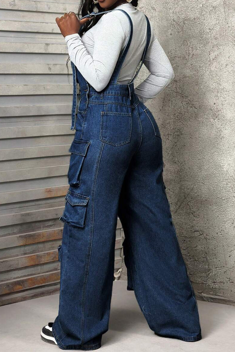 Sleeveless Vintage Loose Denim Jumpsuit LavishDaily