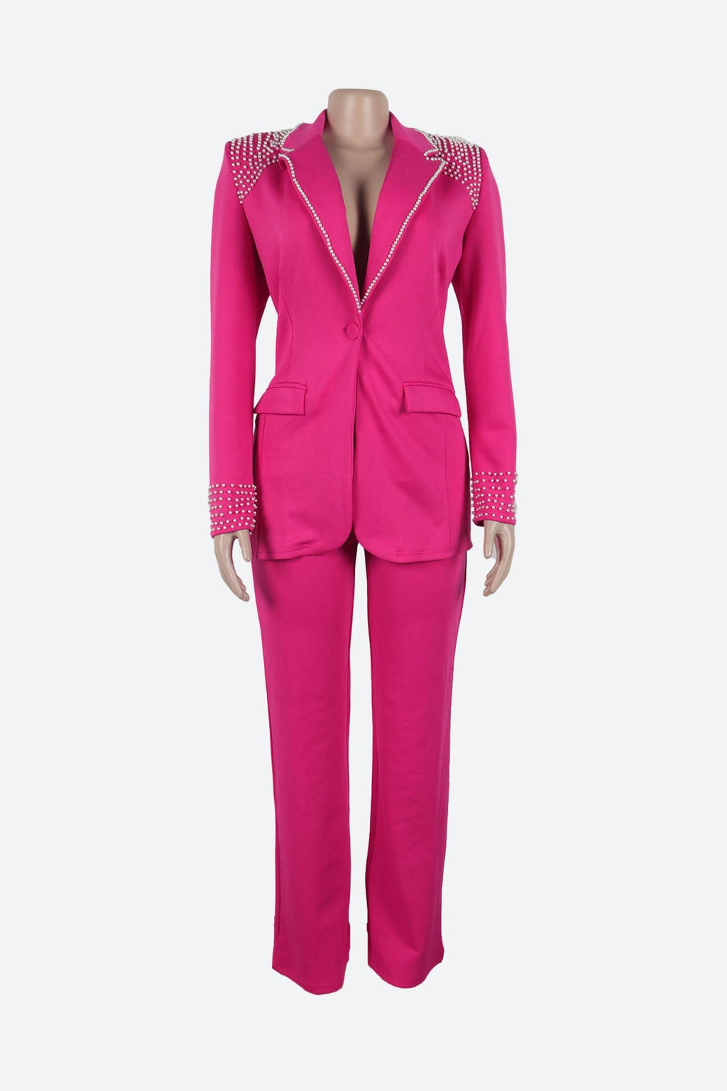 Long Sleeve Slim Fit Stretch Suit Set Lavish Daily