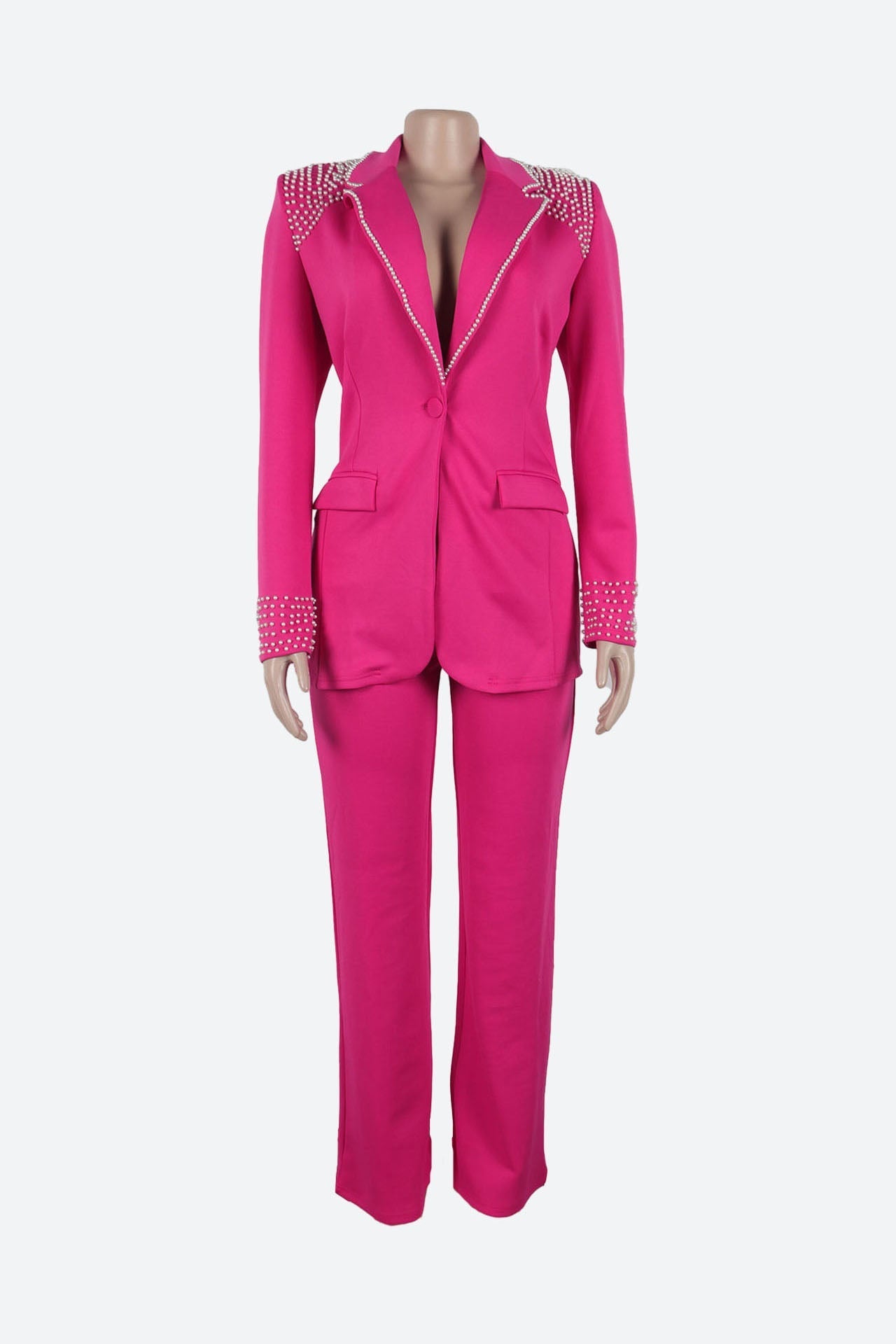 Long Sleeve Slim Fit Stretch Suit Set Lavish Daily