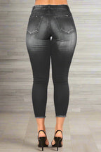 High Waist Stretch Ripped Jeans - Skinny Fit Lavish Daily