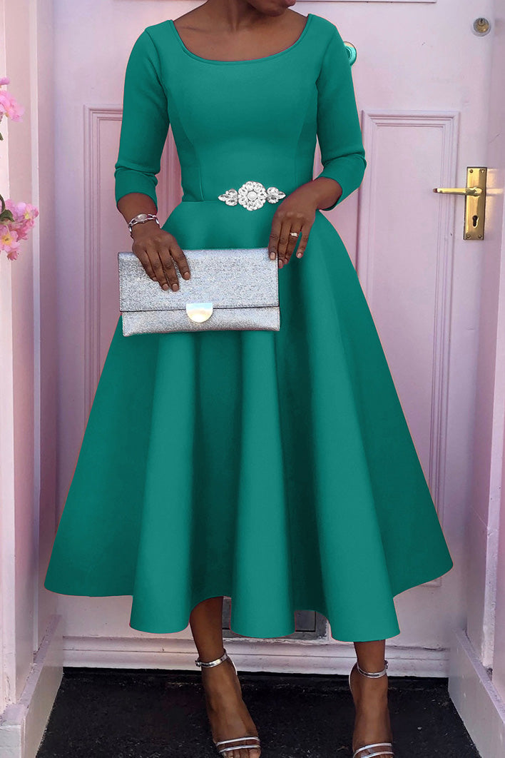 Elegant Solid Color A-Line Evening Dress Lavish Daily