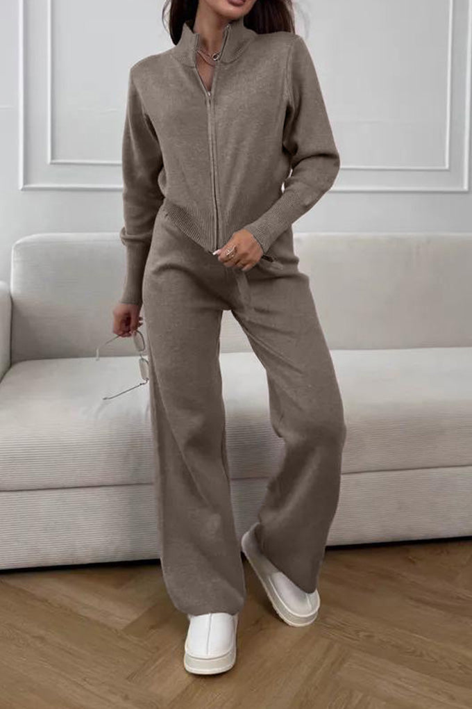 Double-Zip Slim Fit Sweater Set Lavish Daily