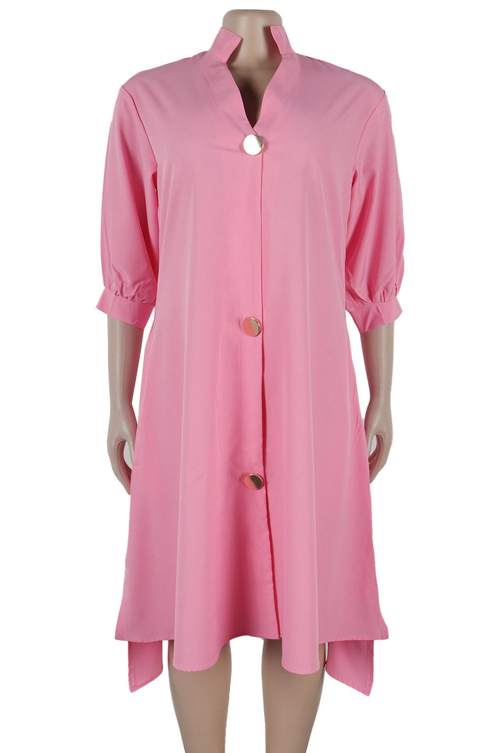 High-Low Lantern Sleeve Asymmetric Midi Dress Lavish Daily