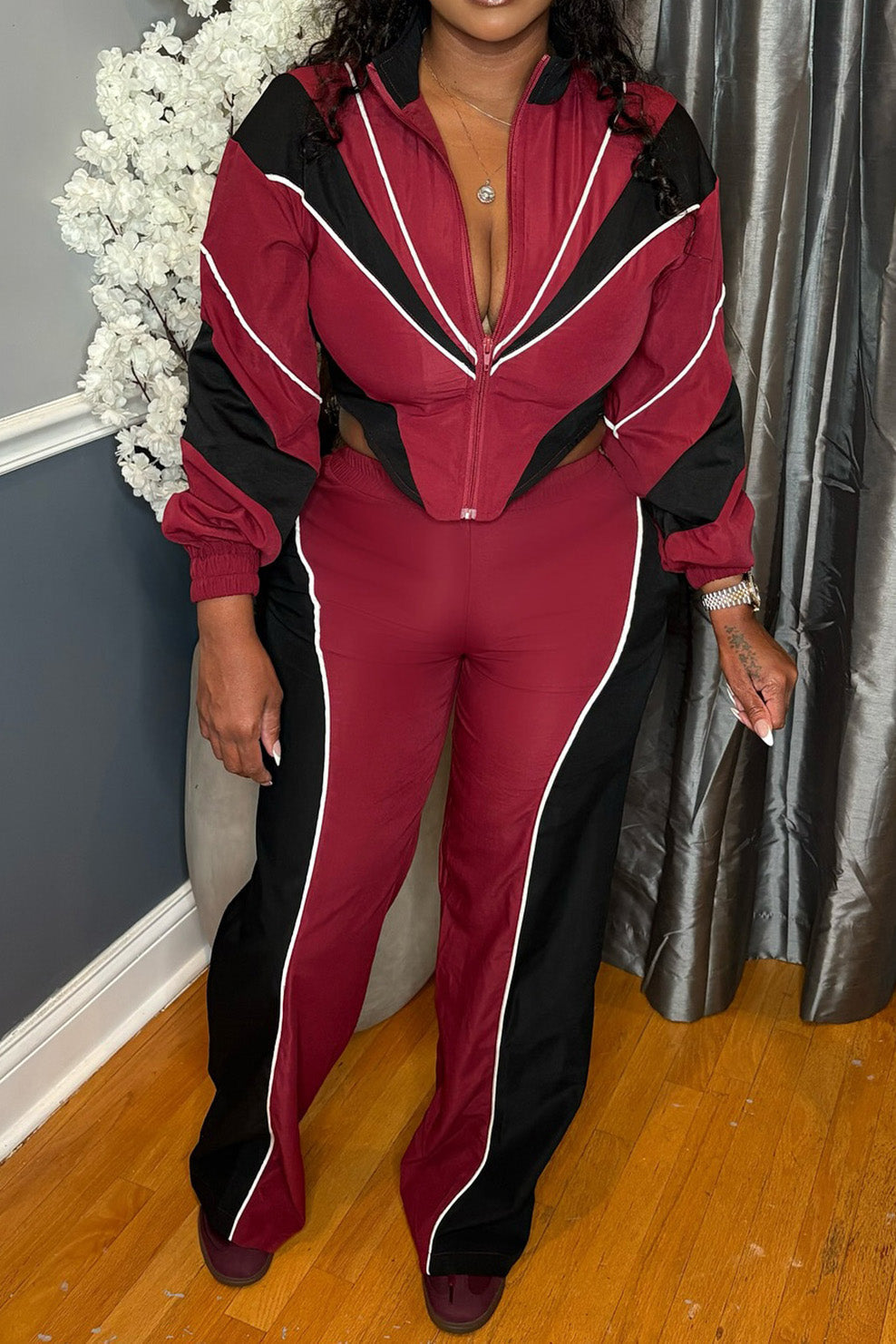 Colorblock Track Pant Set Lavish Daily