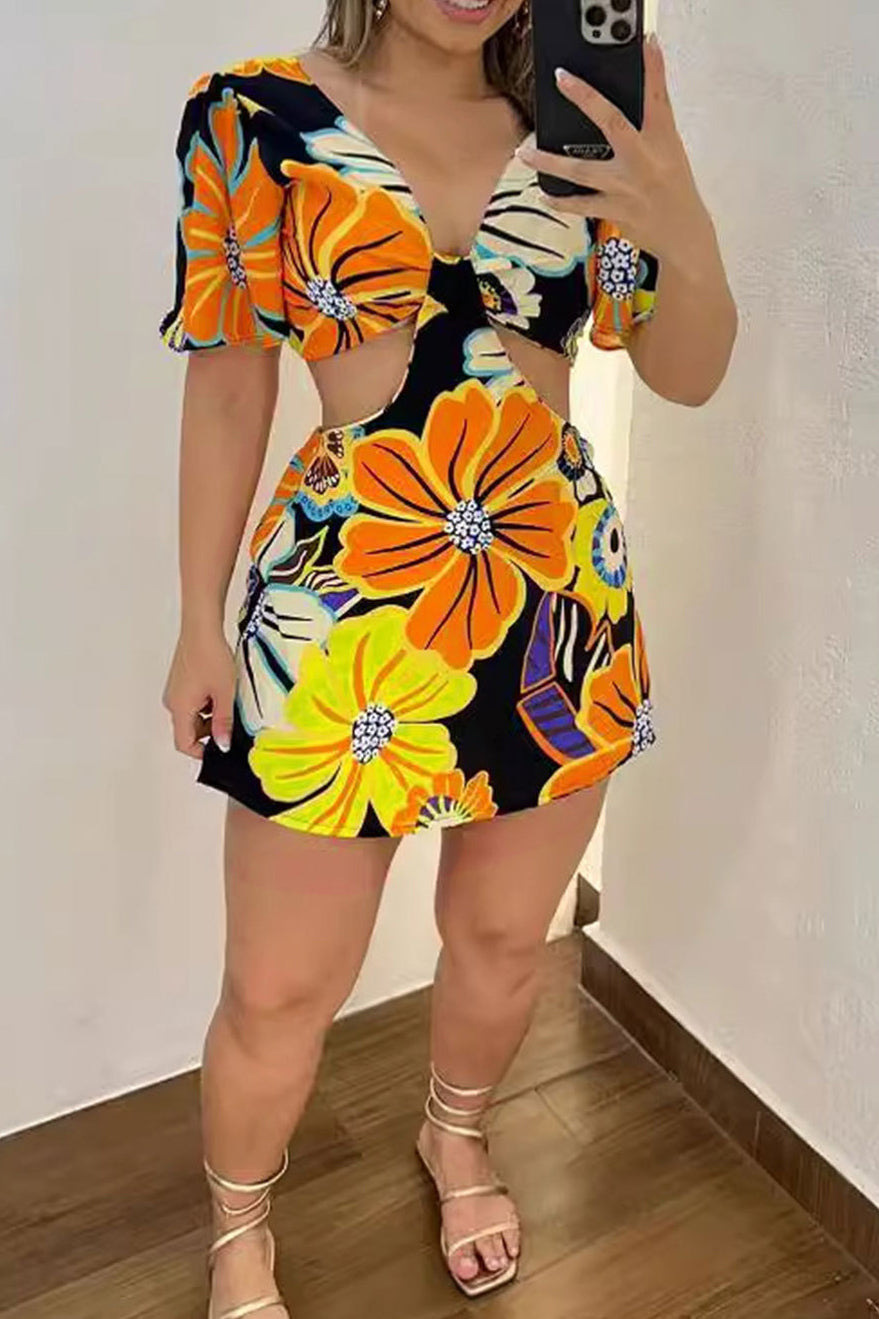 Printed Romper Dress Lavish Daily