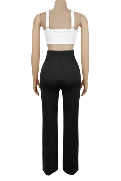 Crisscross Ribbon Cutout Jumpsuit Lavish Daily