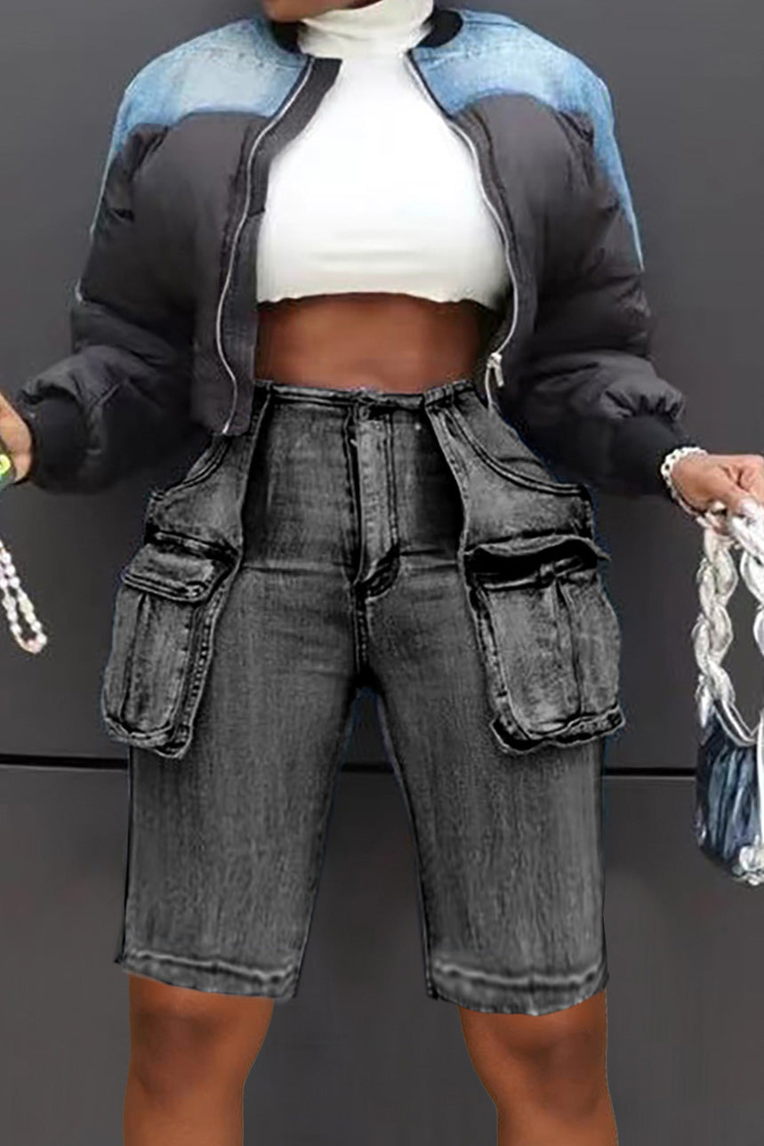 Retro Cargo Denim Shorts Lavish Daily