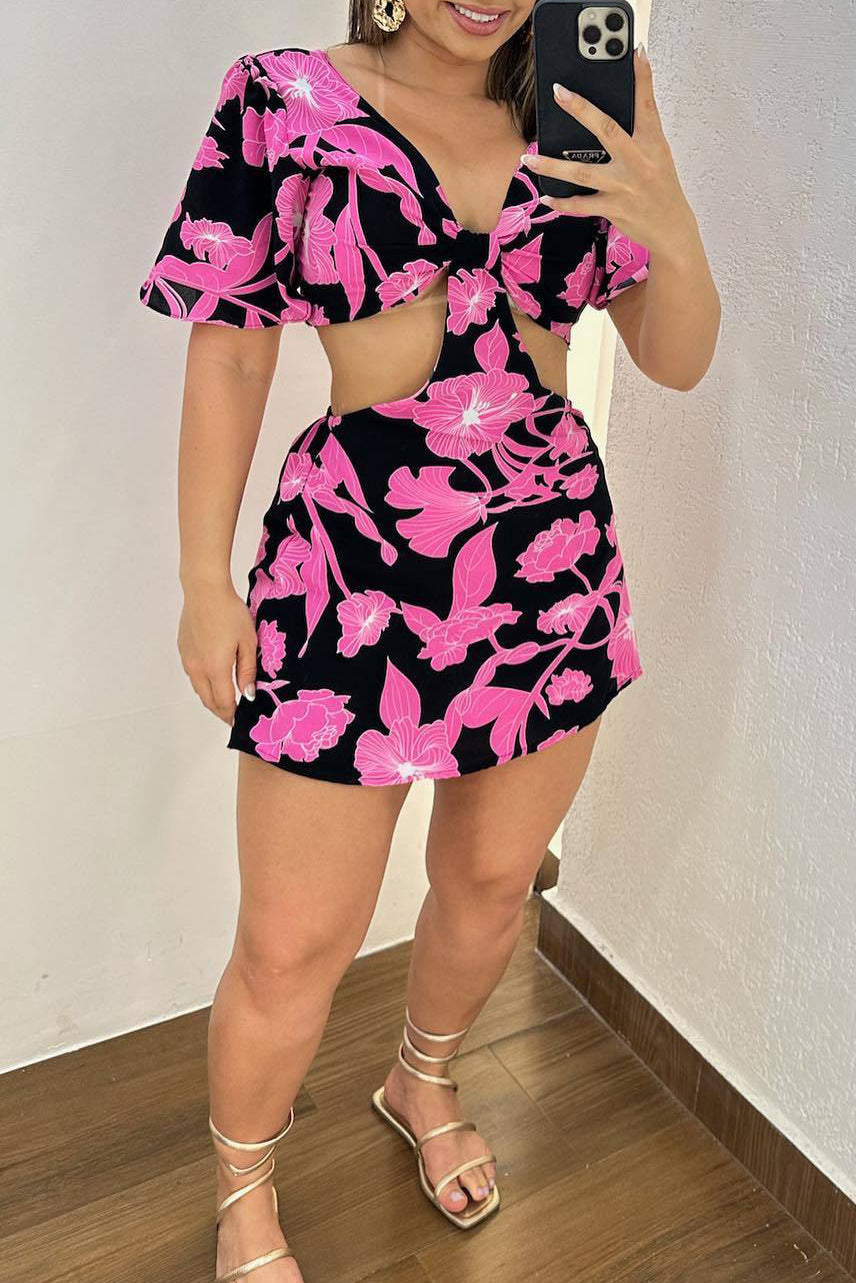Printed Romper Dress Lavish Daily