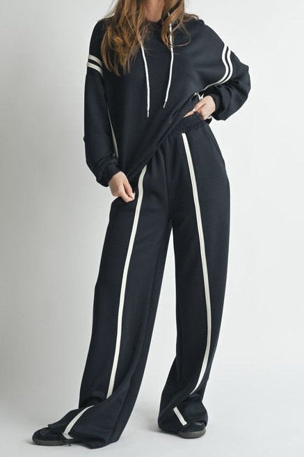 Stripe Hoodie & Pants Set Lavish Daily
