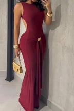 Slim Fit Backless Sleeveless Dress LavishDaily