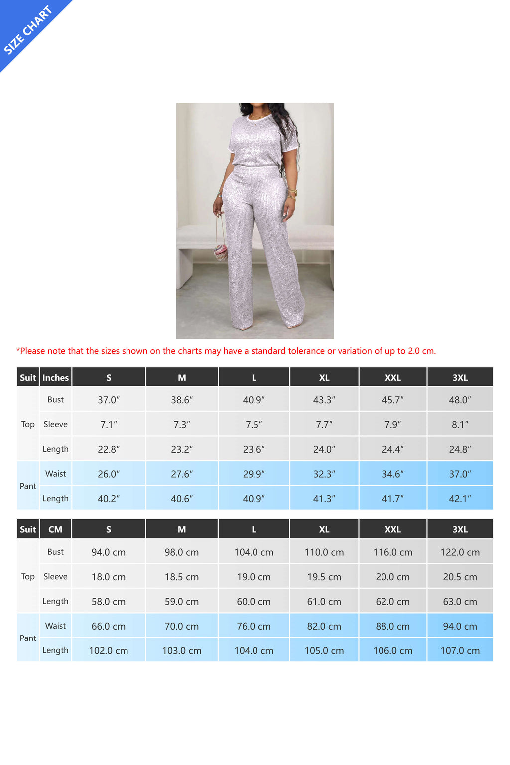 Sequin Solid 2-Piece Set - Tee & Pants Lavish Daily