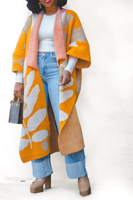 Knit Side-Slit Cardigan Lavish Daily