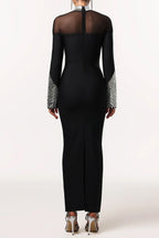 Rhinestone and Mesh Dress LavishDaily