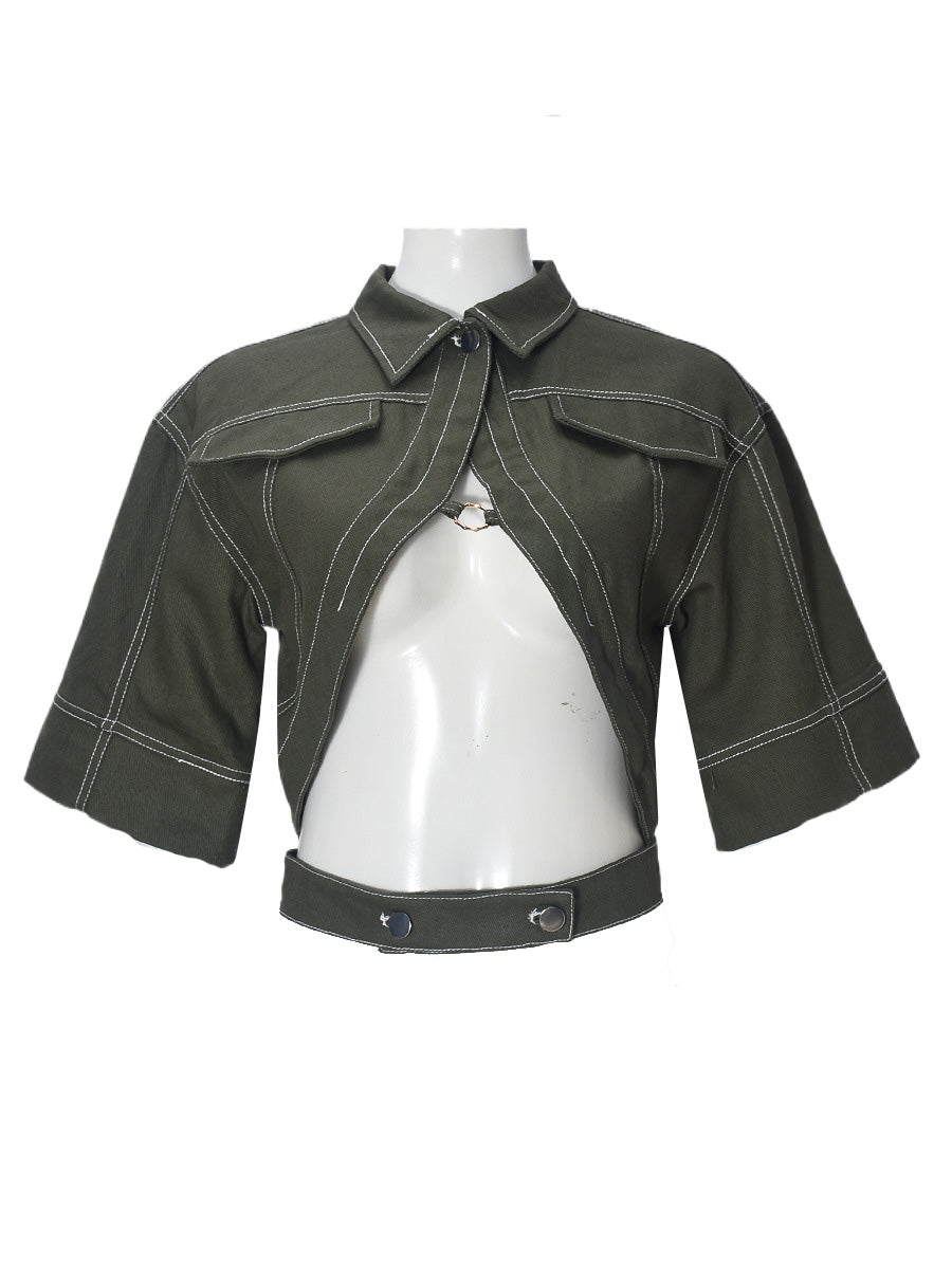 Midriff Crop Top Jacket Lavish Daily