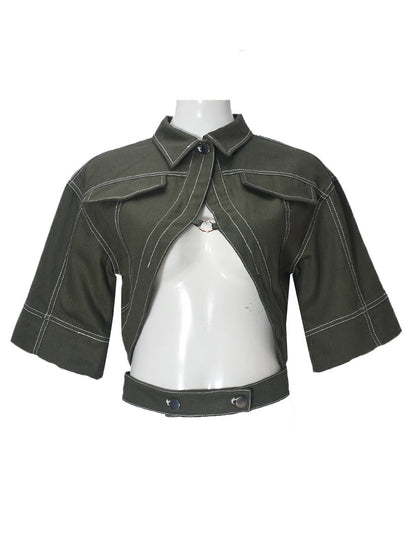 Midriff Crop Top Jacket Lavish Daily
