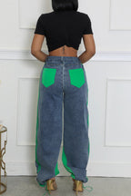 Striped Denim Jogger Pants Lavish Daily