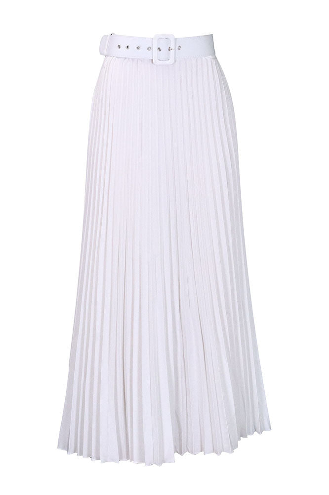 High Waist Pleated Midi Skirt Lavish Daily