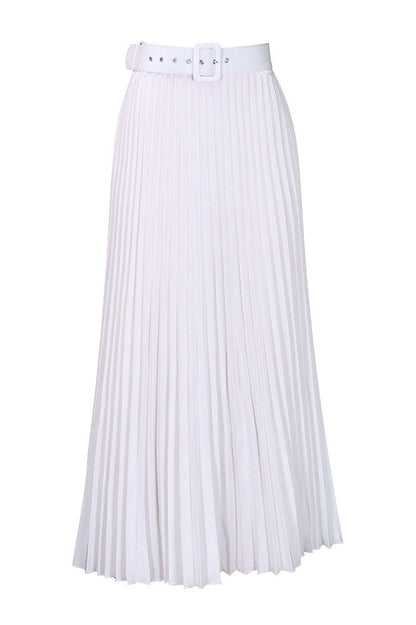 High Waist Pleated Midi Skirt Lavish Daily