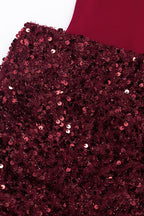 Square Neck Sequin Drape Mini Dress Lavish Daily