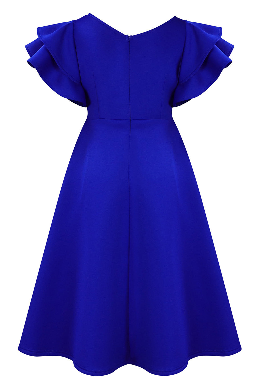 Flounce Sleeve High Waist A-Line Dress Lavish Daily