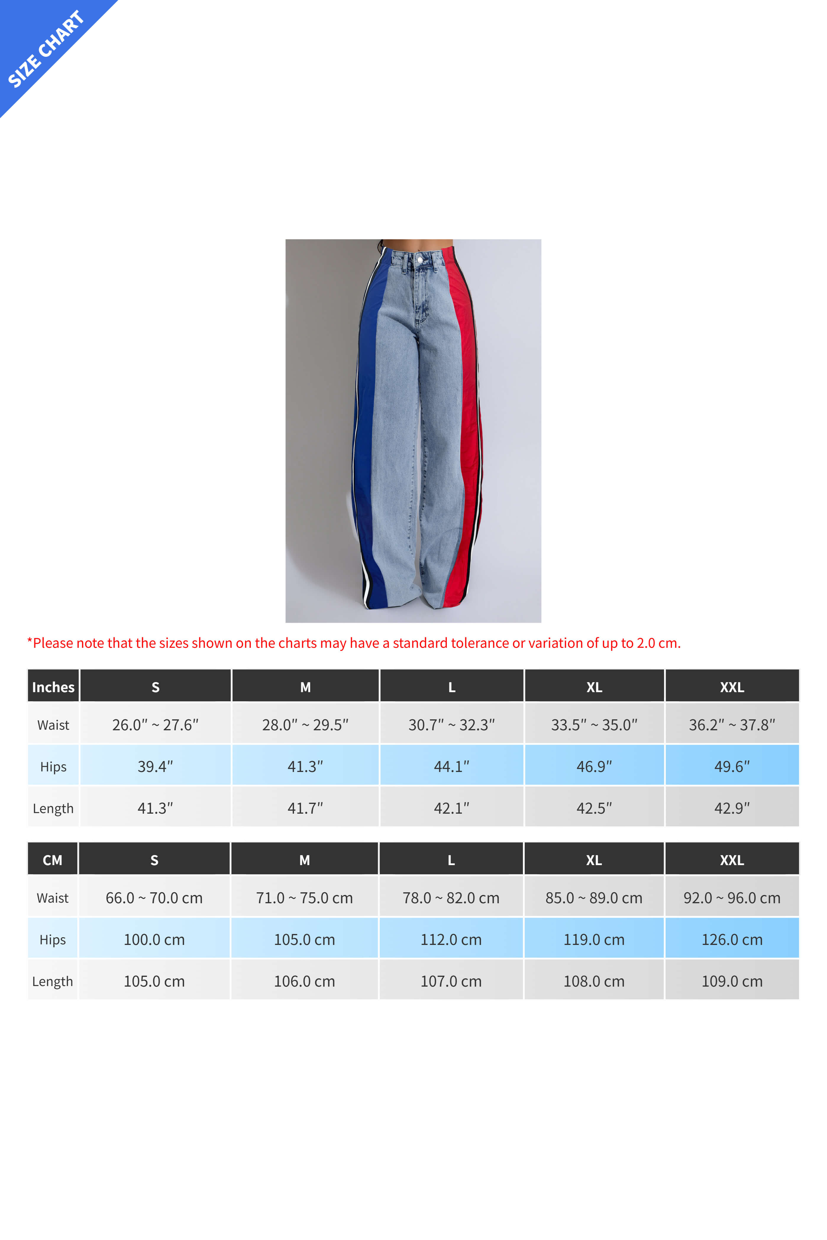 Wide Jeans with Wide Contrast Side Lines-Light Blue Lavish Daily