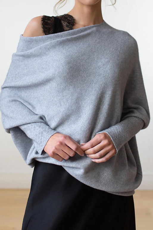 Solid Crew Neck Long Sleeve Top Lavish Daily