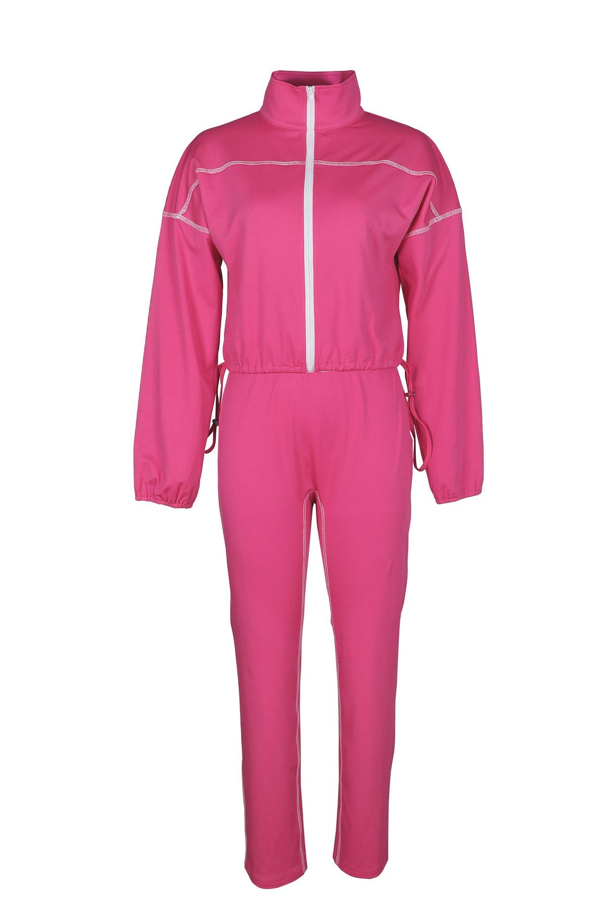 Contrast Stitch Zip-Up & Legging Set Lavish Daily