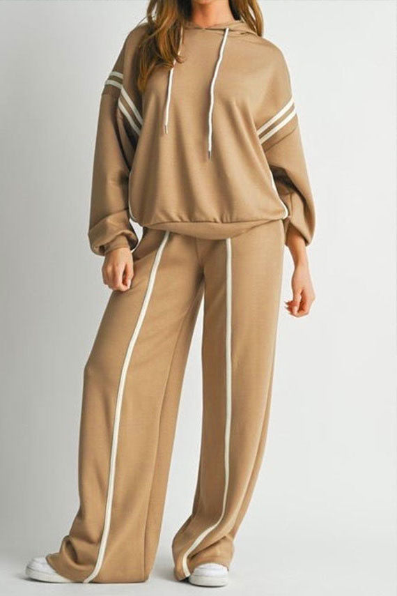 Stripe Hoodie & Pants Set Lavish Daily