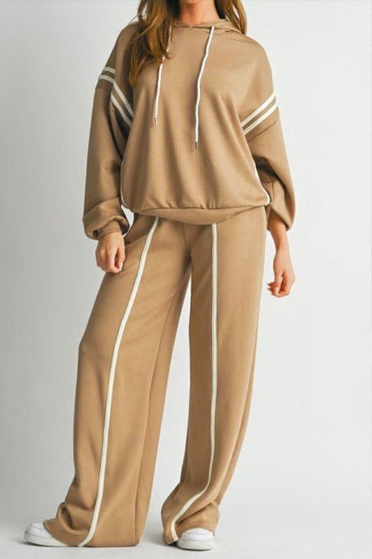 Stripe Hoodie & Pants Set Lavish Daily