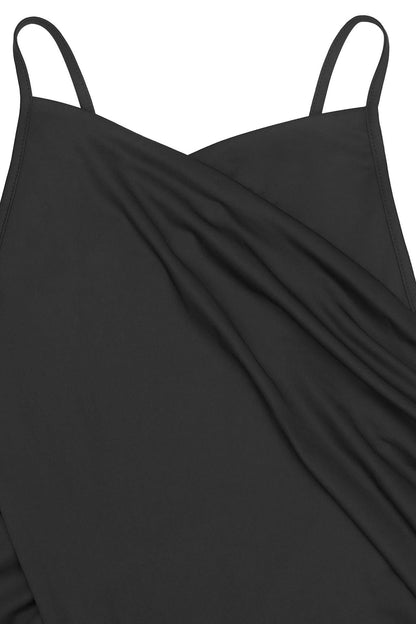 Draped V-Neck Cutout Slit Maxi Dress Lavish Daily