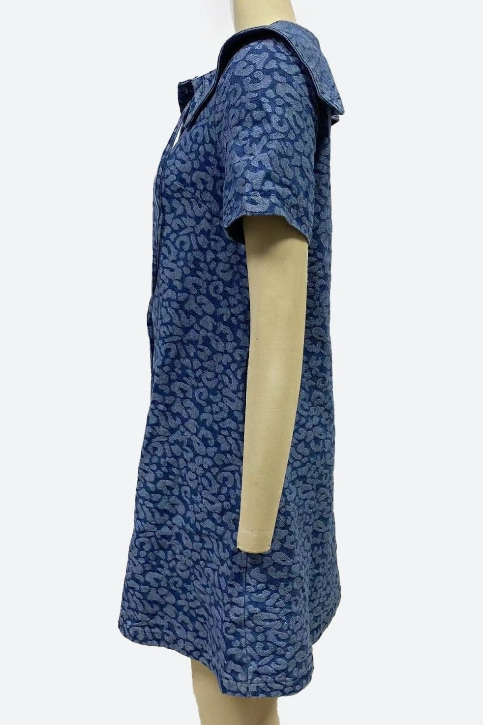 Casual Leopard Print Slimming Denim Dress LavishDaily