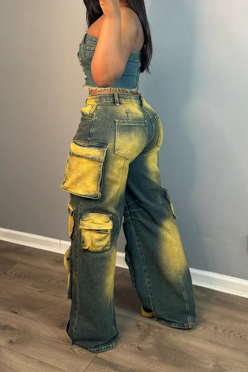 Vintage Loose Fit Multi-Pocket Cargo Jeans Lavish Daily