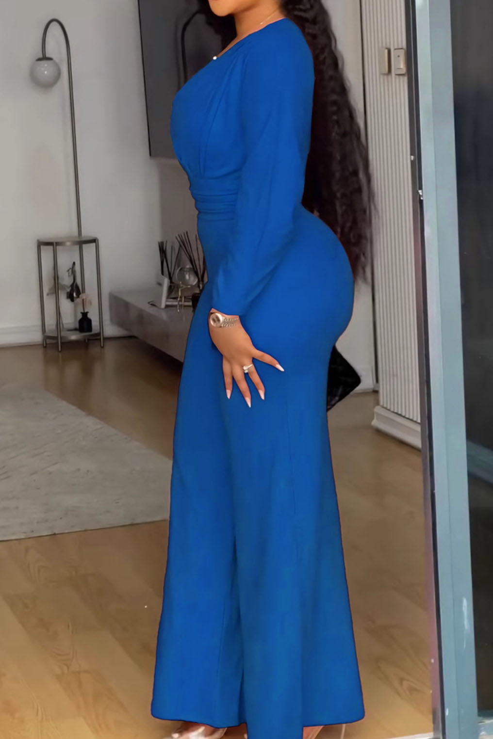 Elegant Solid Color Hollow Out O Neck Jumpsuits Lavish Daily