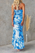 Off-Shoulder Floral Slim Irregular Maxi Dress Lavish Daily