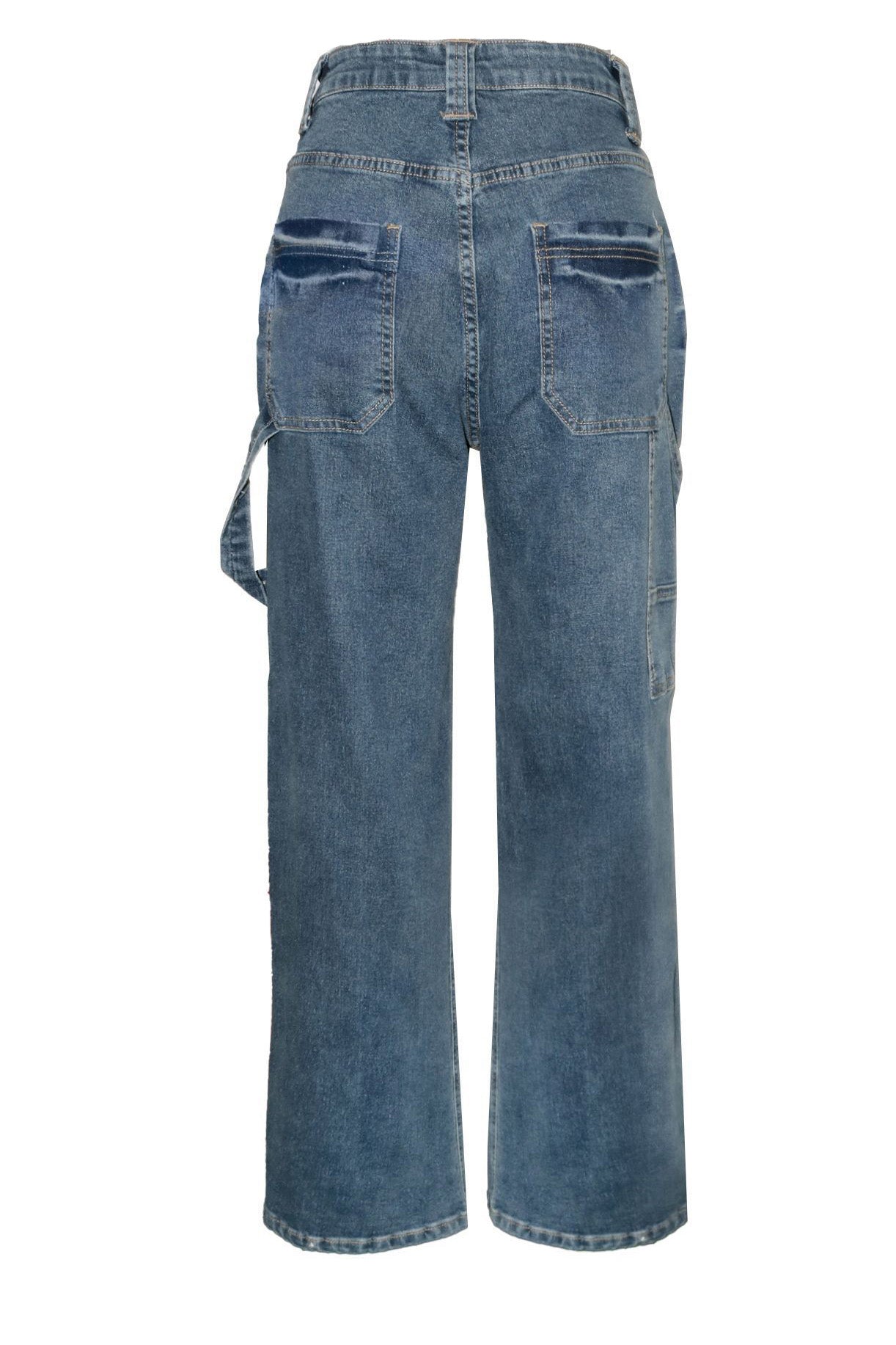 Vintage Wash Straight Leg Blue Jeans Lavish Daily