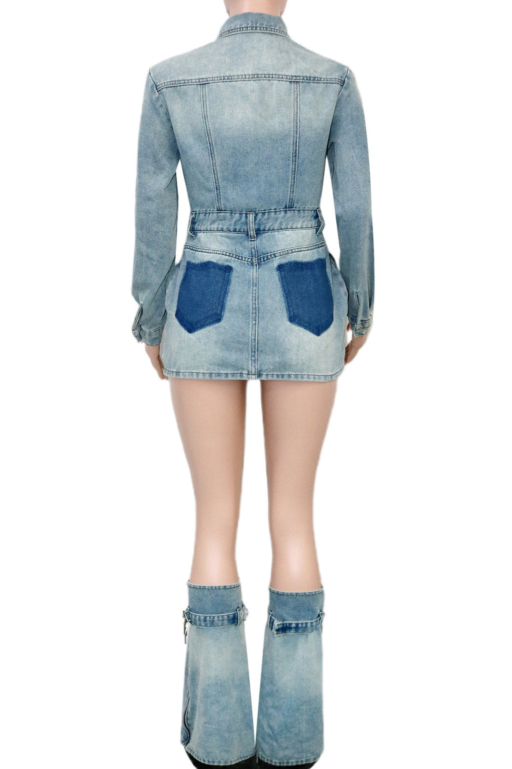 Denim Dress with Leg Warmers Lavish Daily