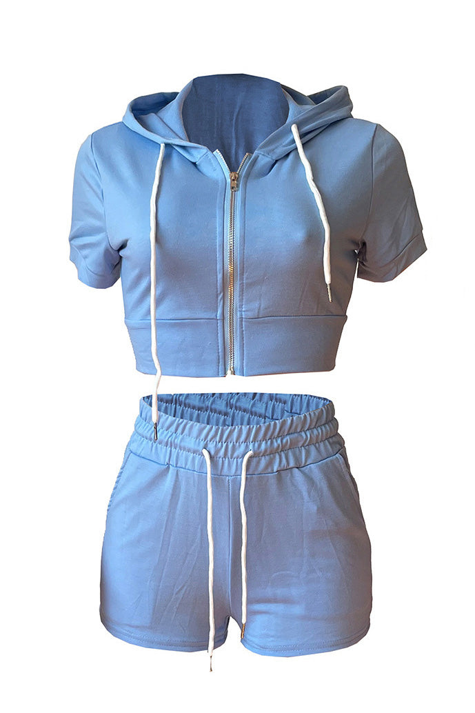 Crop Top Hoodie Short Set Lavish Daily